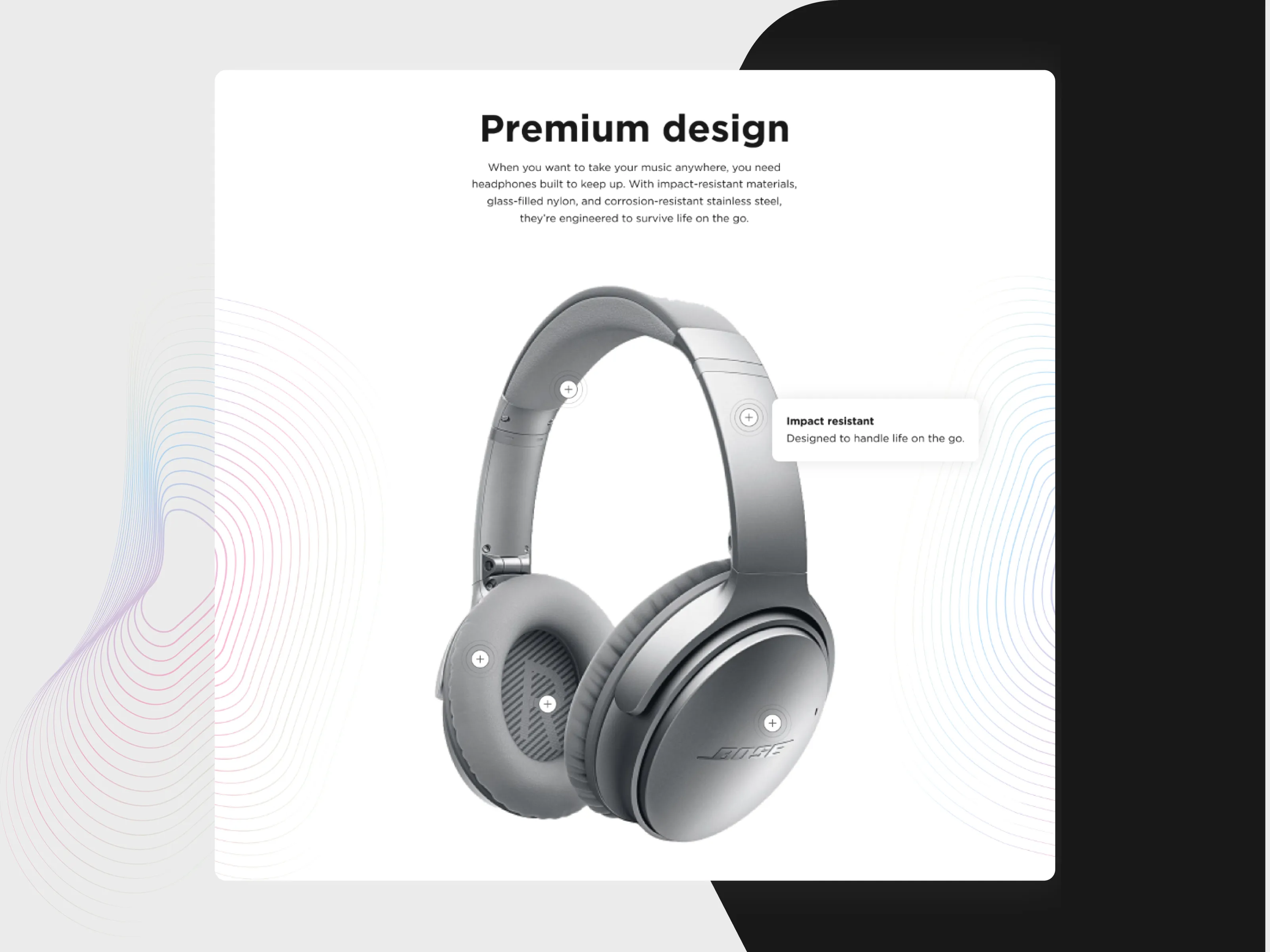 BOSE QuietComfort Web & Mobile for Figma and Adobe XD No 4