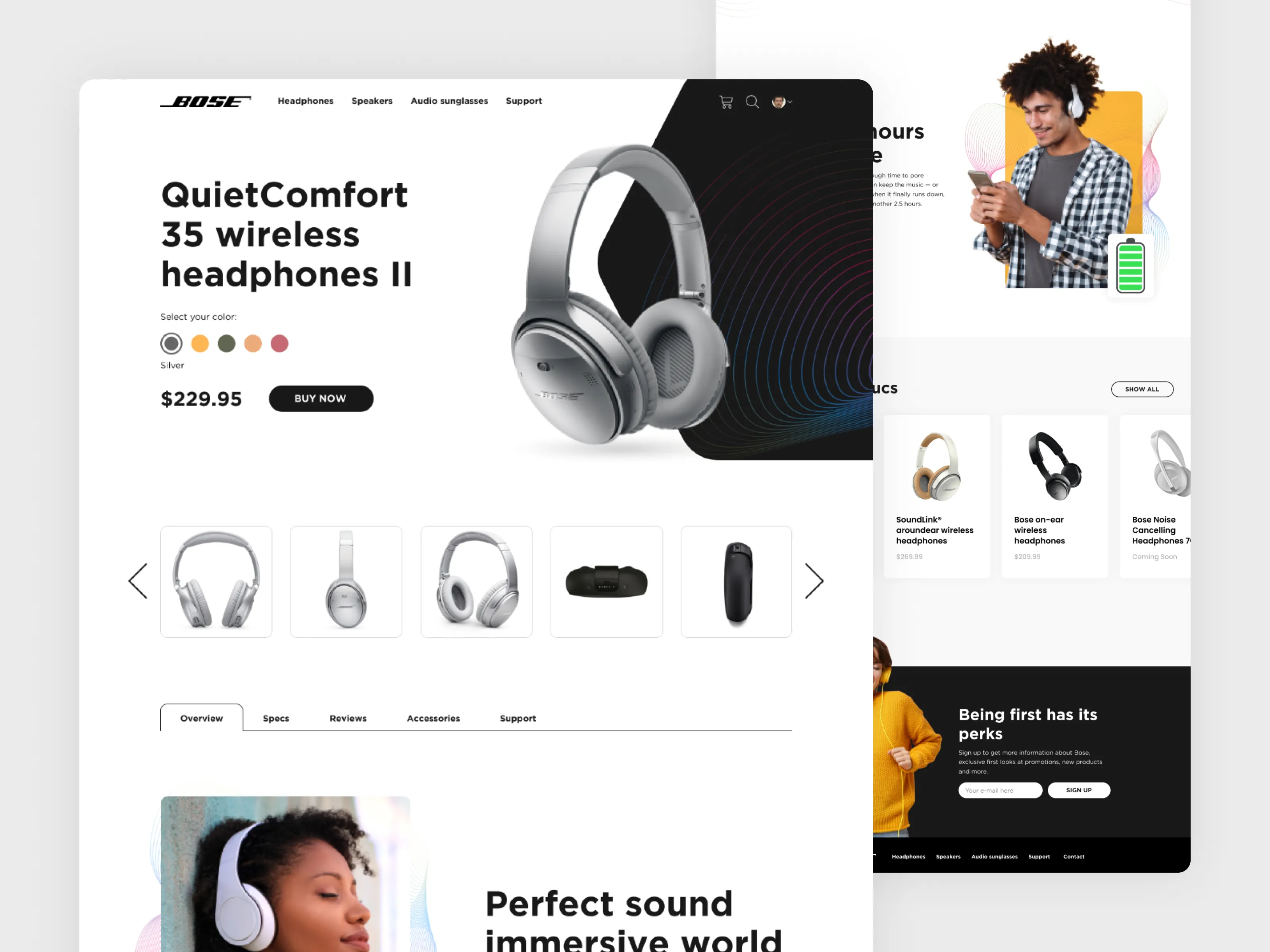 BOSE QuietComfort Web & Mobile for Figma and Adobe XD No 5