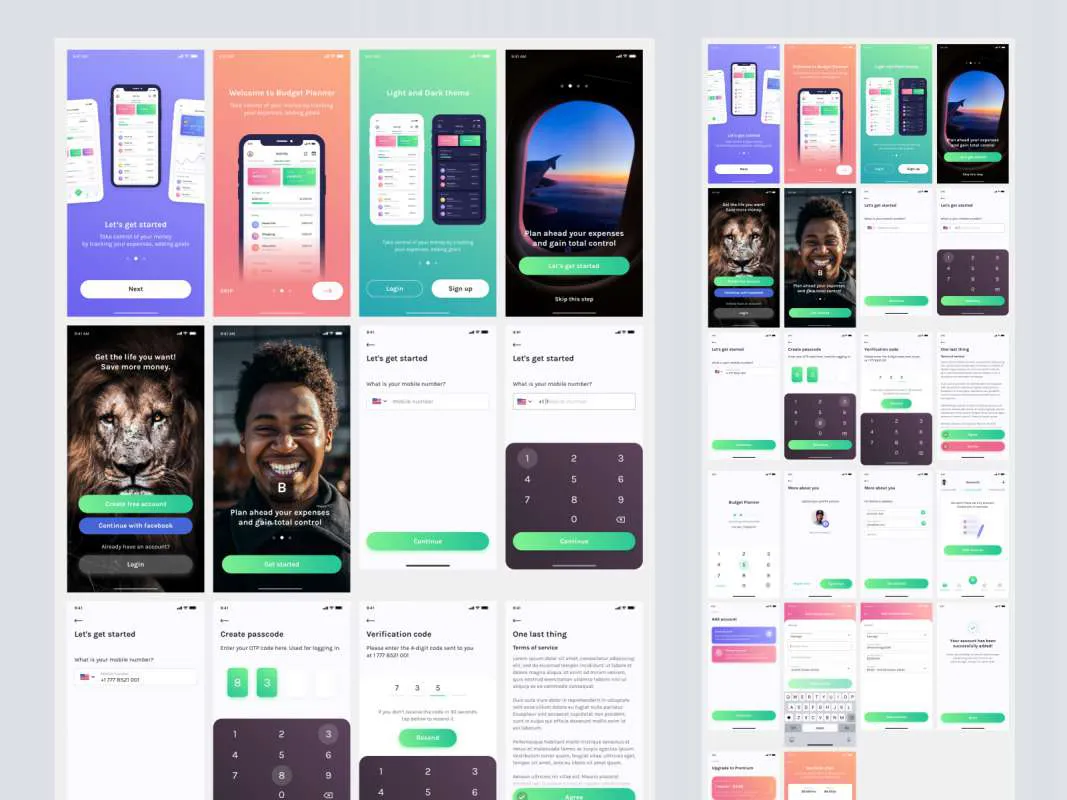 Budget Planner: Onboarding Screens UI Kit for Figma and Adobe XD No 1