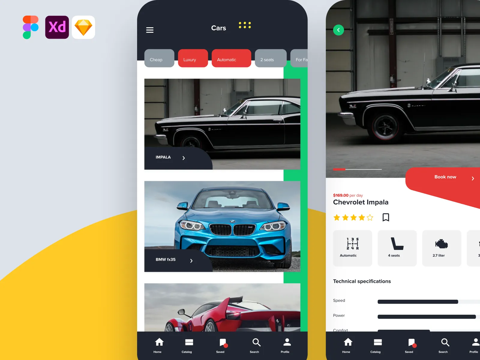 Car Rent iOS App  - Free template