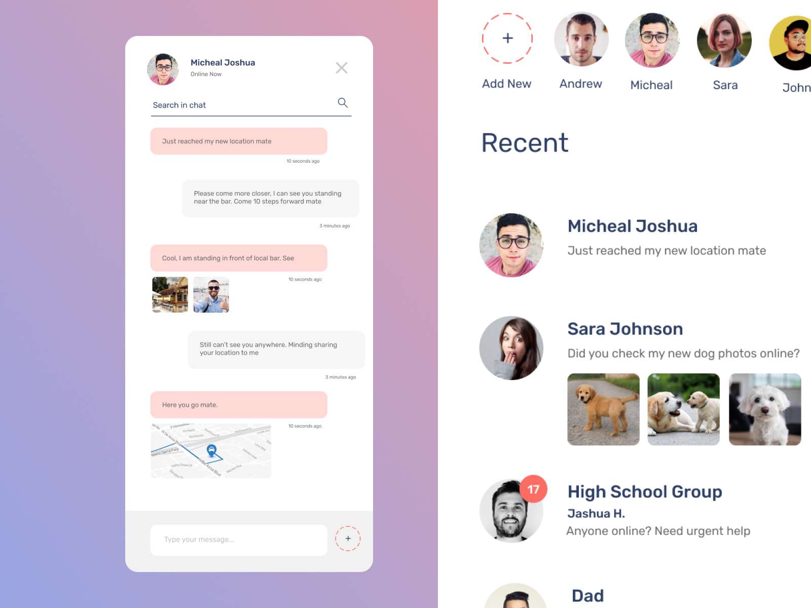 Chat App freebie for Figma and Adobe XD