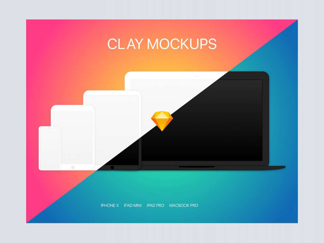 Clay Device Mockups for Figma and Adobe XD No 1