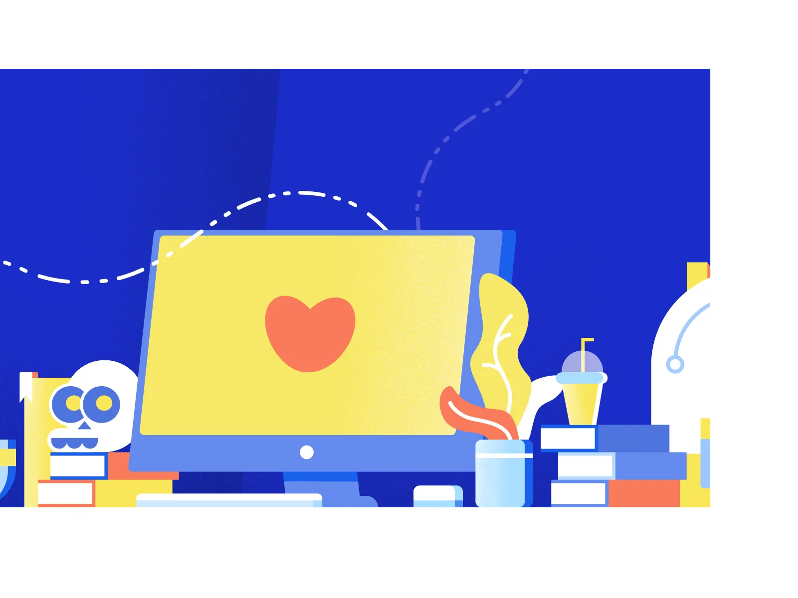 Computer Love Illustration for Figma and Adobe XD No 5