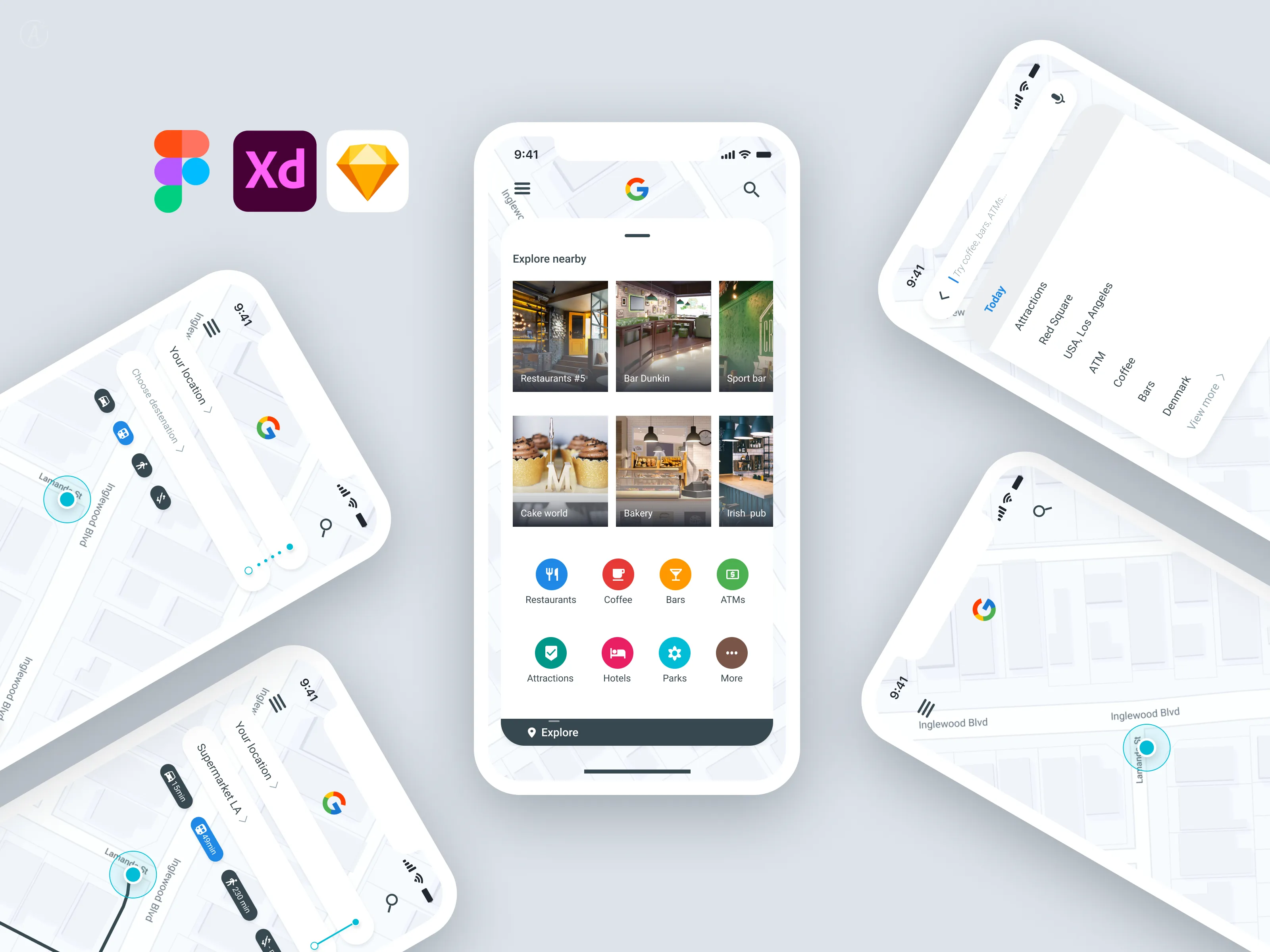 Concept for Google Maps  - Free template