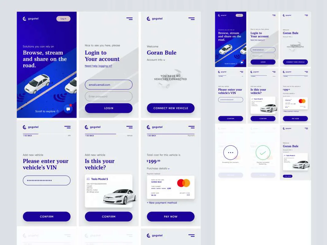 Connected Car App for Photoshop for Figma and Adobe XD No 1