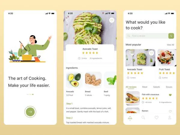 Cooking App for Figma and Adobe XD