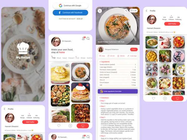 Cooking App for Figma and Adobe XD