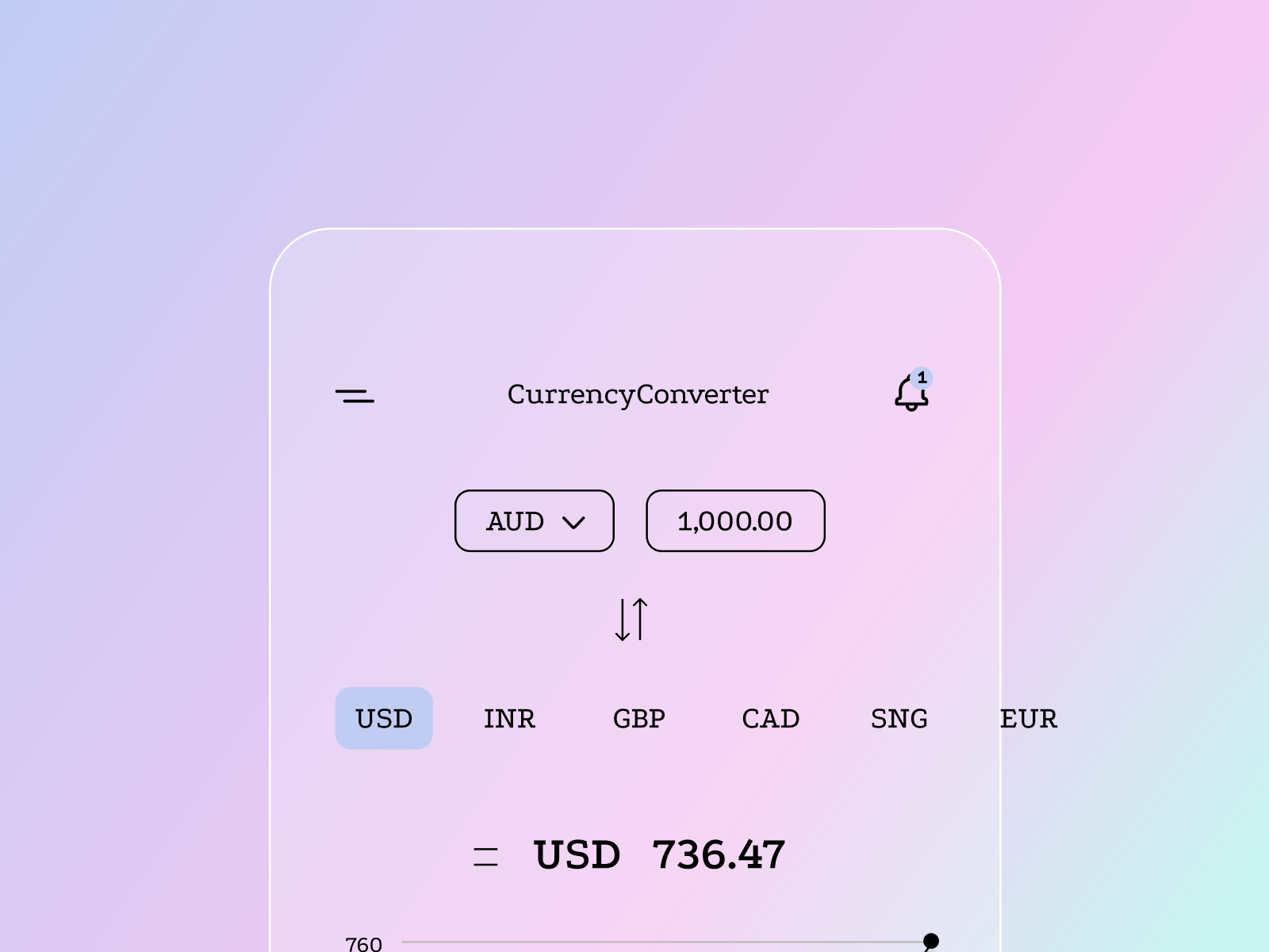 Currency Converter App Light for Figma and Adobe XD No 3