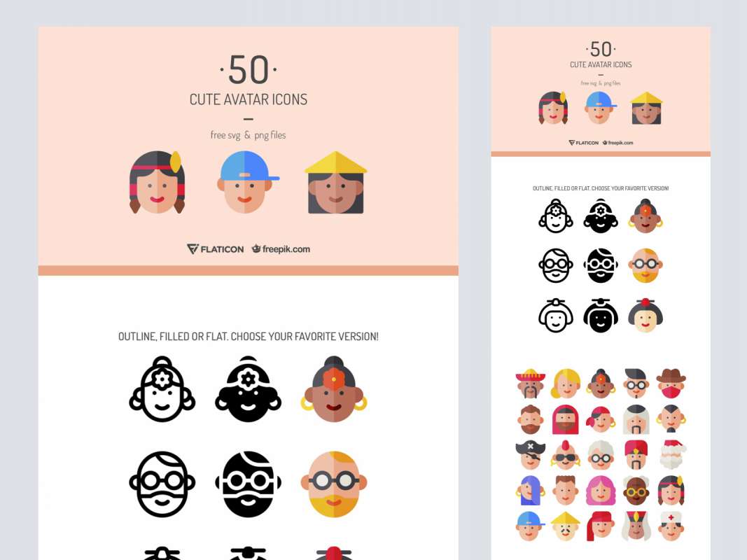 Cute User Avatar Icon Set for Figma and Adobe XD