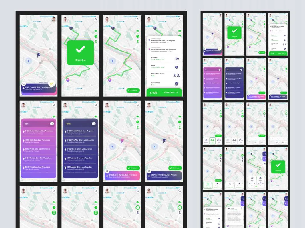 Delivery Truck App Free UI Kit for Adobe XD for Figma and Adobe XD