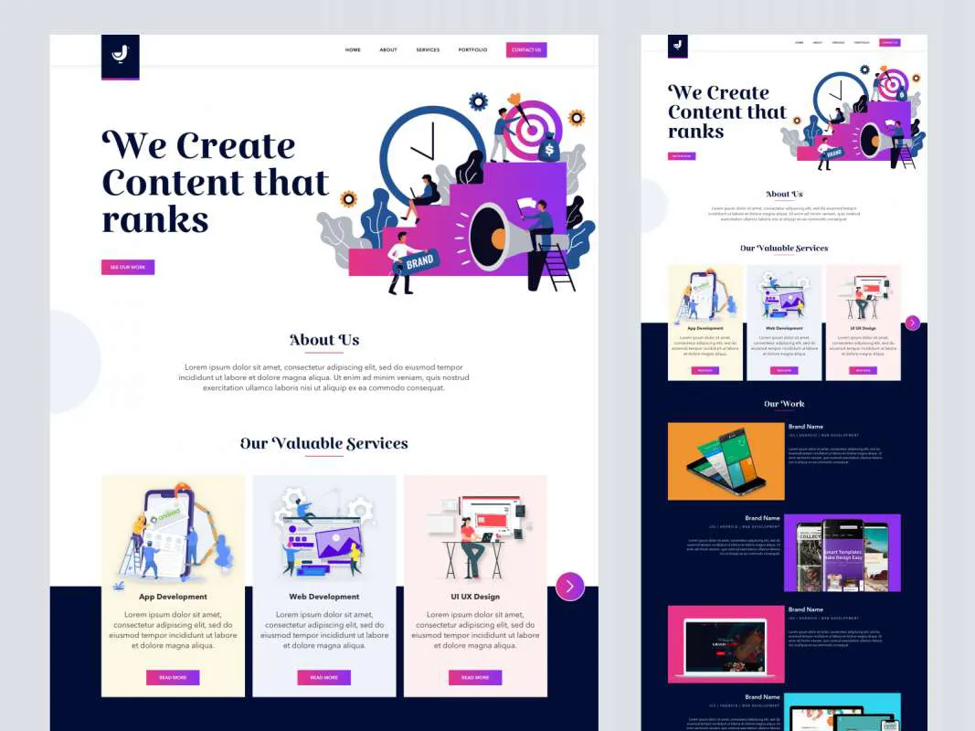 Digital Marketing Landing Page for Sketch for Figma and Adobe XD No 1