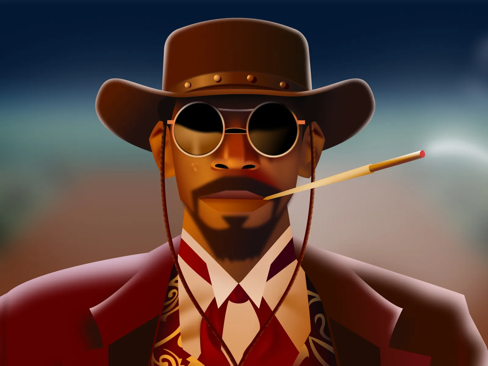 Django Movie Vector Illustration for Figma and Adobe XD No 2