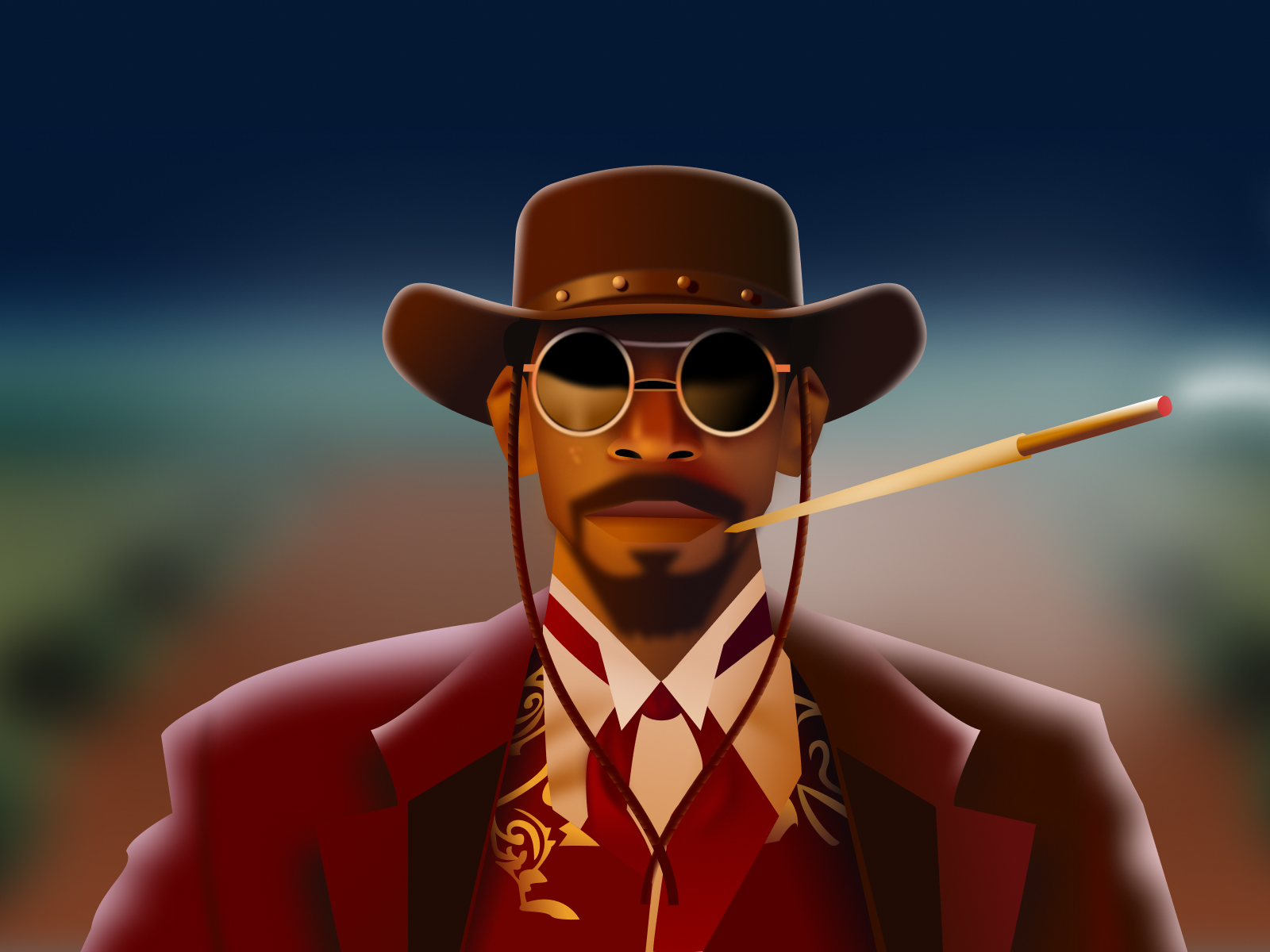 Django Movie Vector Illustration for Figma and Adobe XD No 5