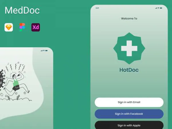 Doctor Appointment Onboarding for Figma and Adobe XD