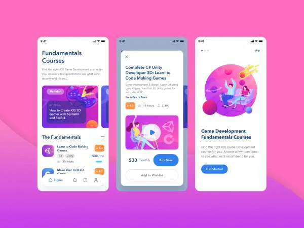 E-learning Mobile for Figma and Adobe XD