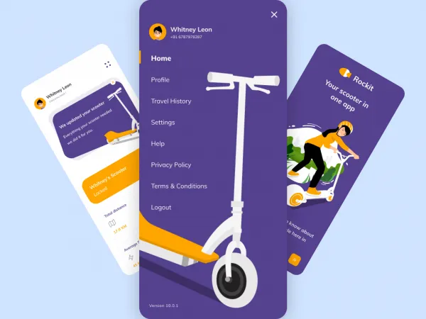 E-scooter App for Figma and Adobe XD