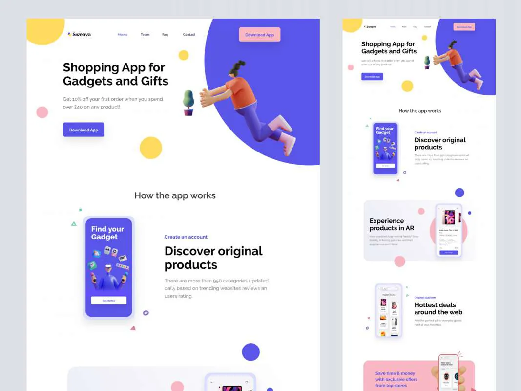 eCommerce Free Landing Page for Figma for Figma and Adobe XD No 1