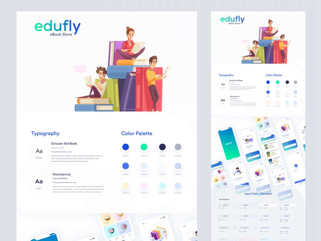 Edufly - Online eBook Store UI Kit for Adobe XD for Figma and Adobe XD No 1