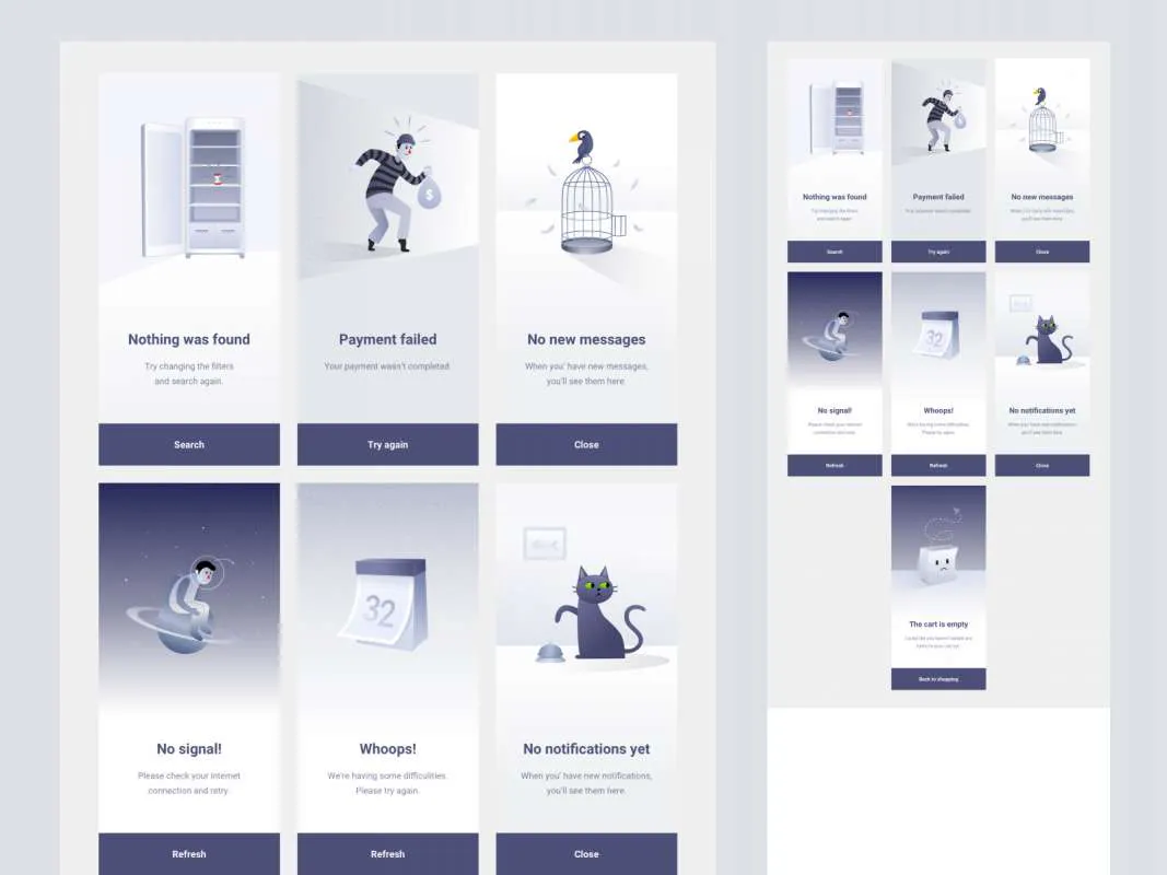 Empty States Illustrations for Sketch for Figma and Adobe XD