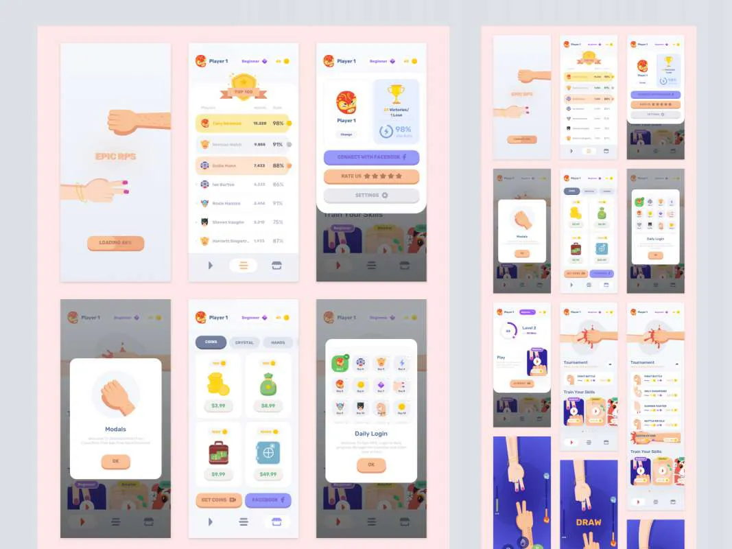 Epic Mobile Game UI Kit for Sketch for Figma and Adobe XD