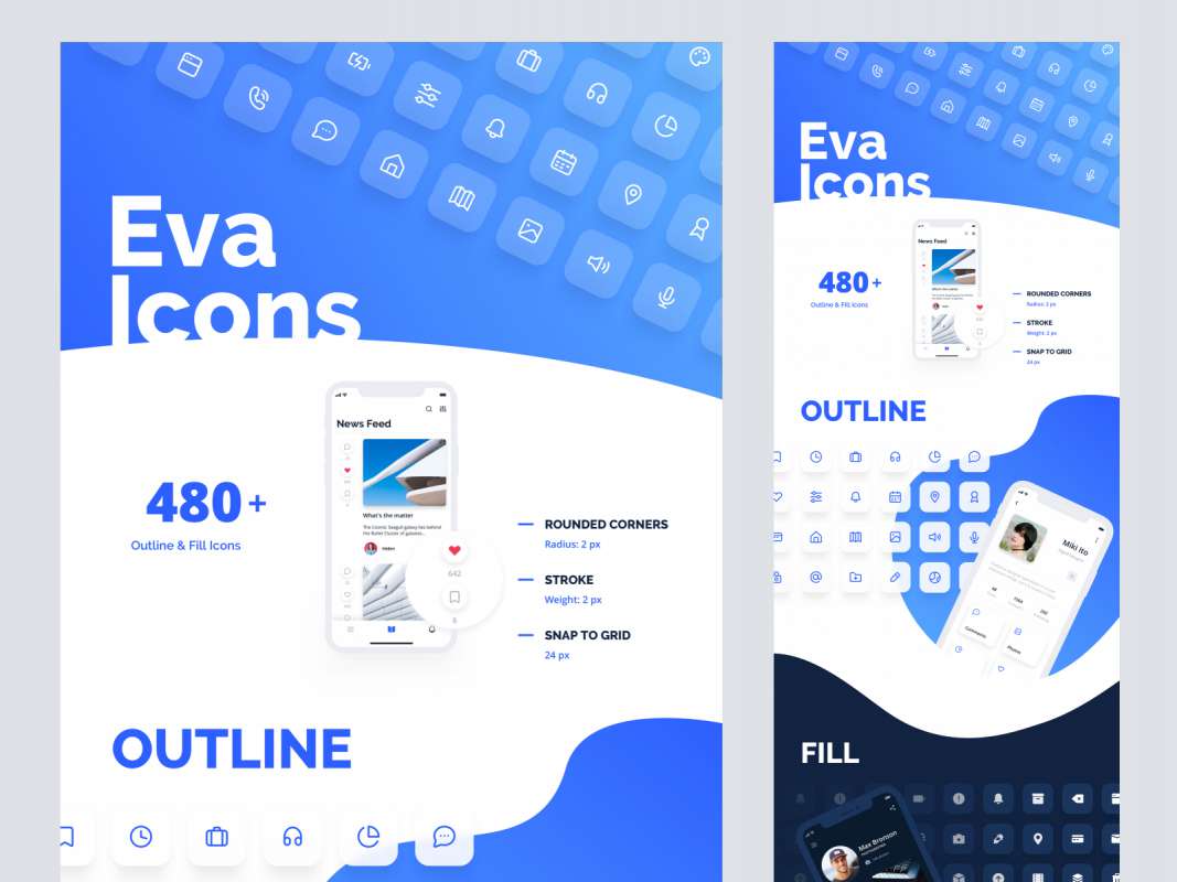 Eva Icons for Figma and Adobe XD No 1