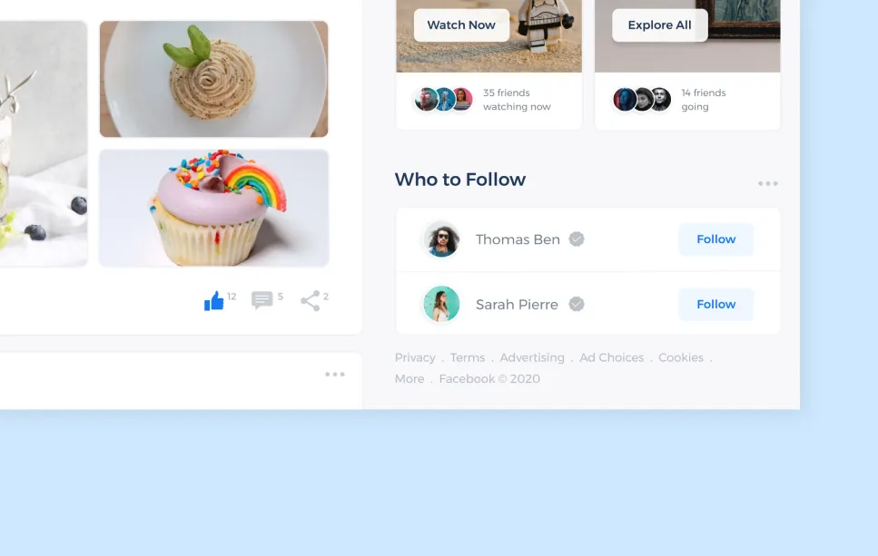Facebook Redesign for Figma and Adobe XD No 5