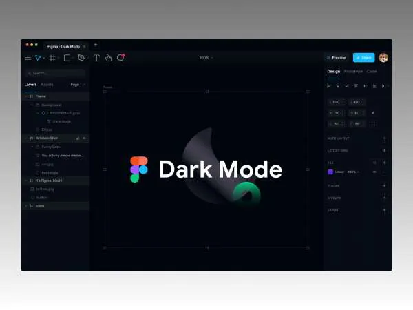 Figma App Dark Mode for Figma and Adobe XD