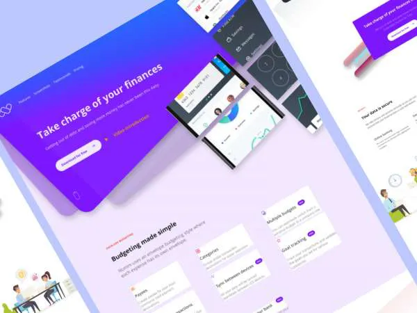 Finance Landing Page for Figma and Adobe XD