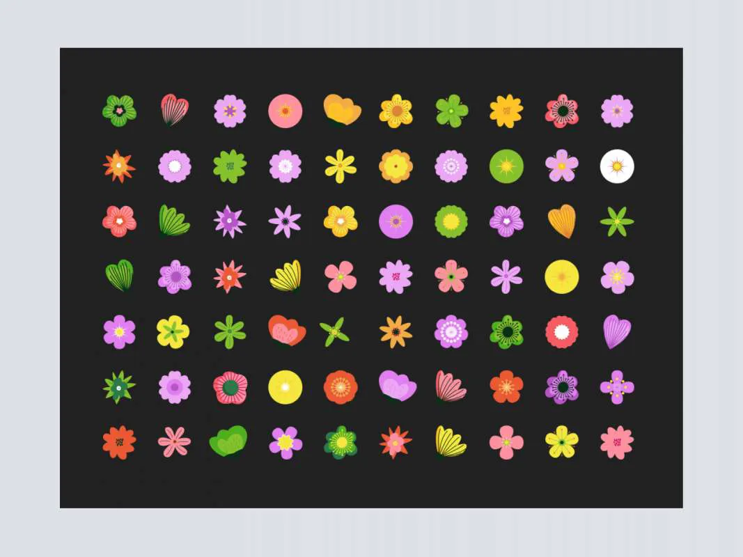 Flower Patterns Free Illustration for Figma for Figma and Adobe XD