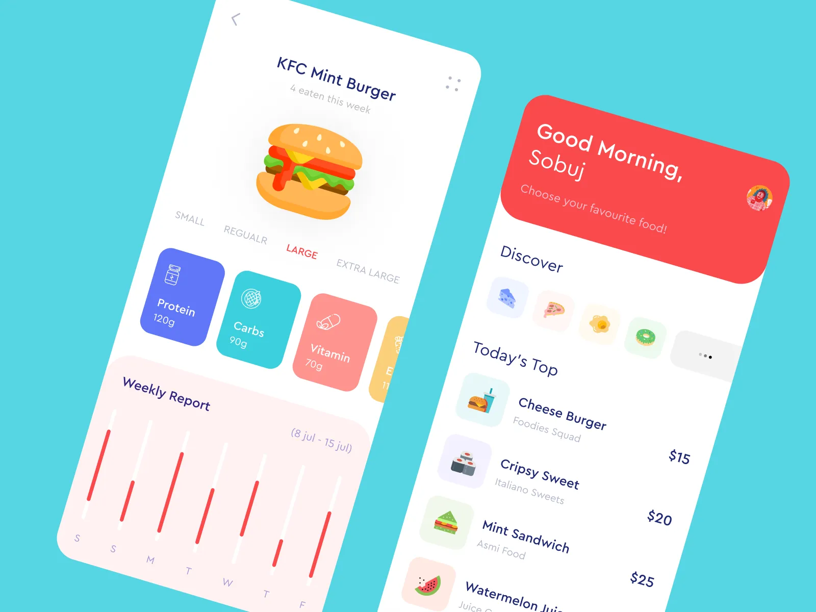 Food App Exploration for Figma and Adobe XD No 2