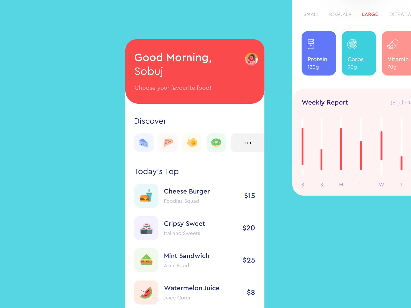 Food App Exploration for Figma and Adobe XD No 4