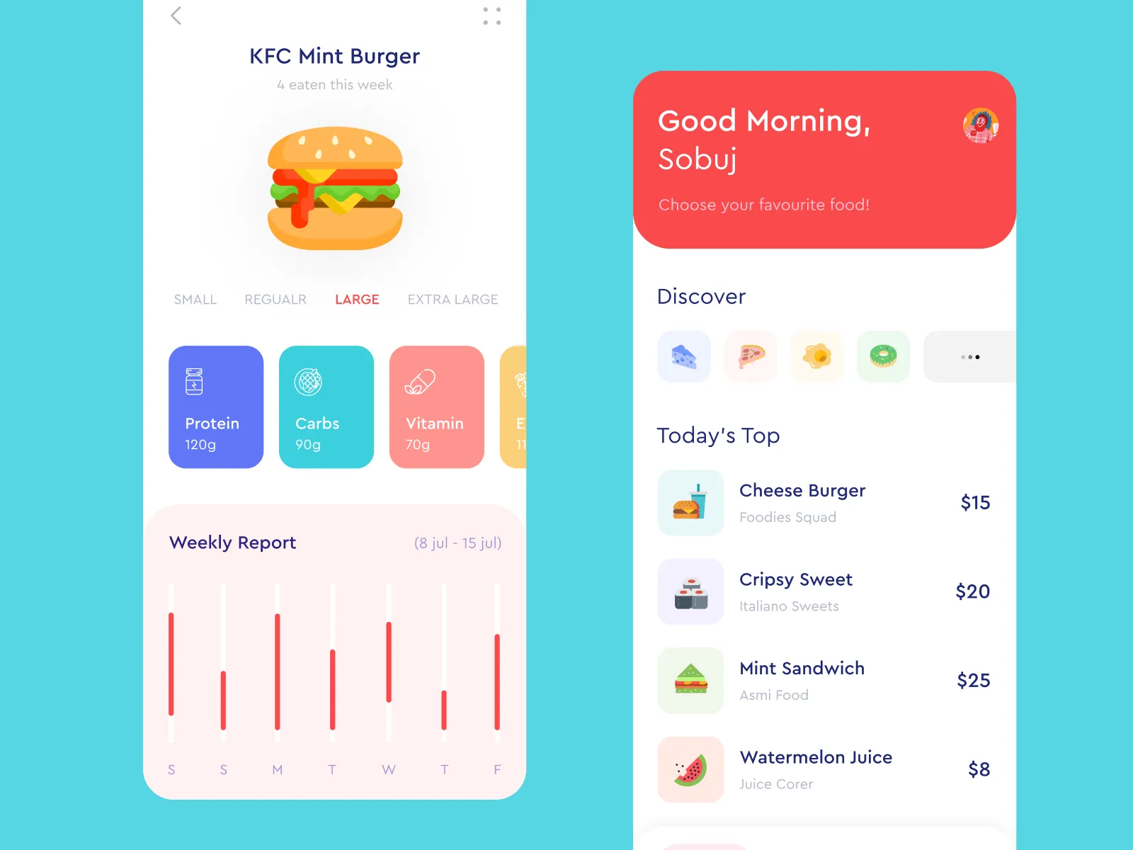 Food App Exploration for Figma and Adobe XD No 5