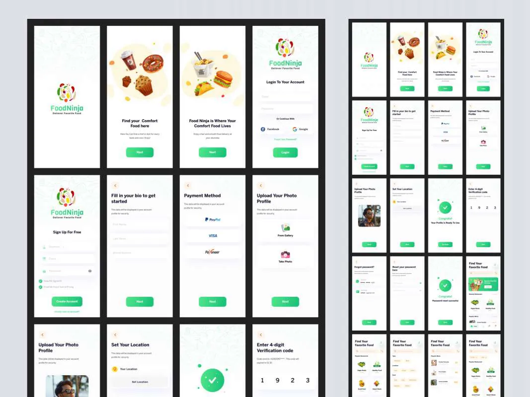Food Delivery Free UI Kit for Figma for Figma and Adobe XD