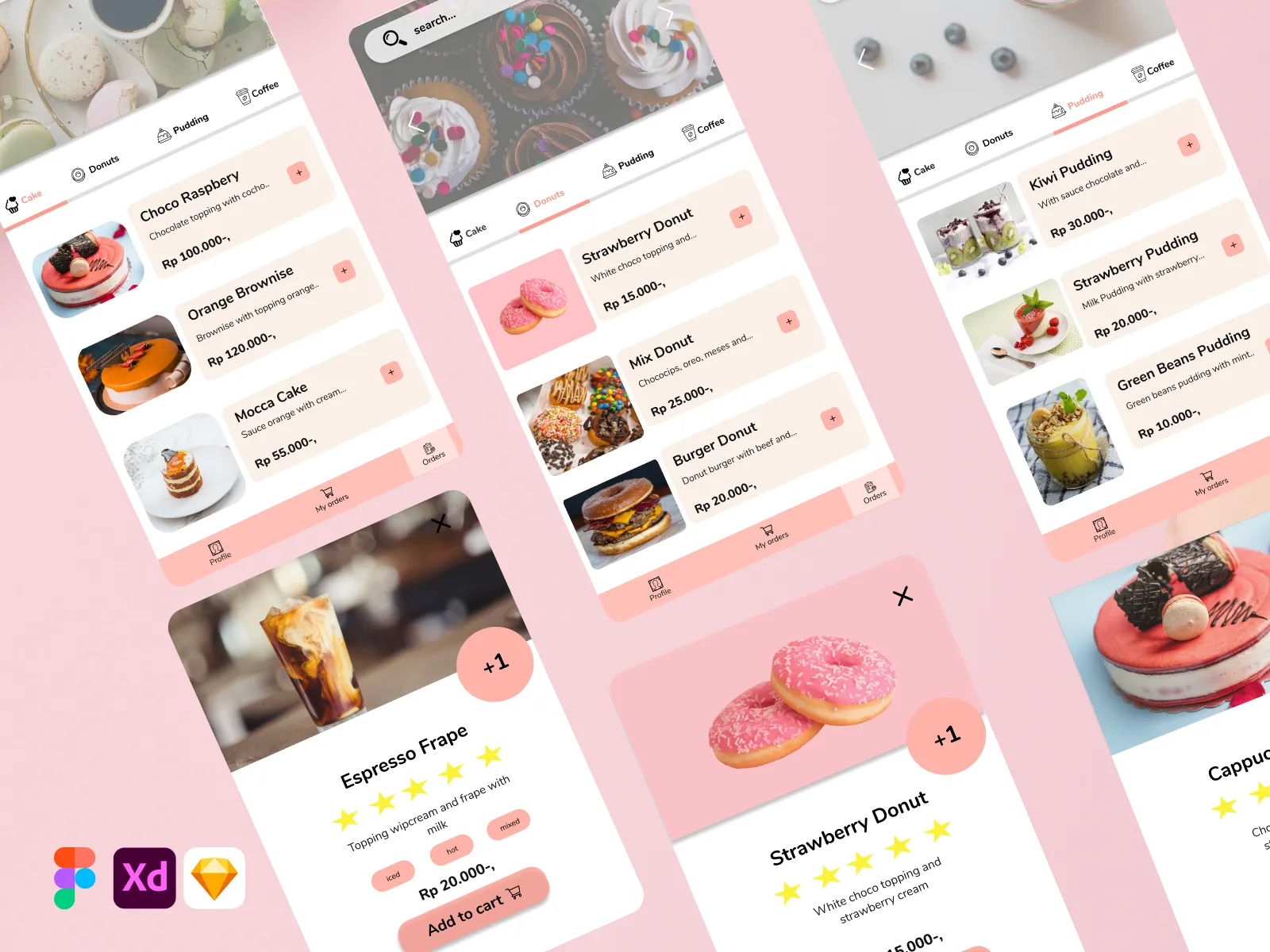 Food Ecommerce Design App  - Free template