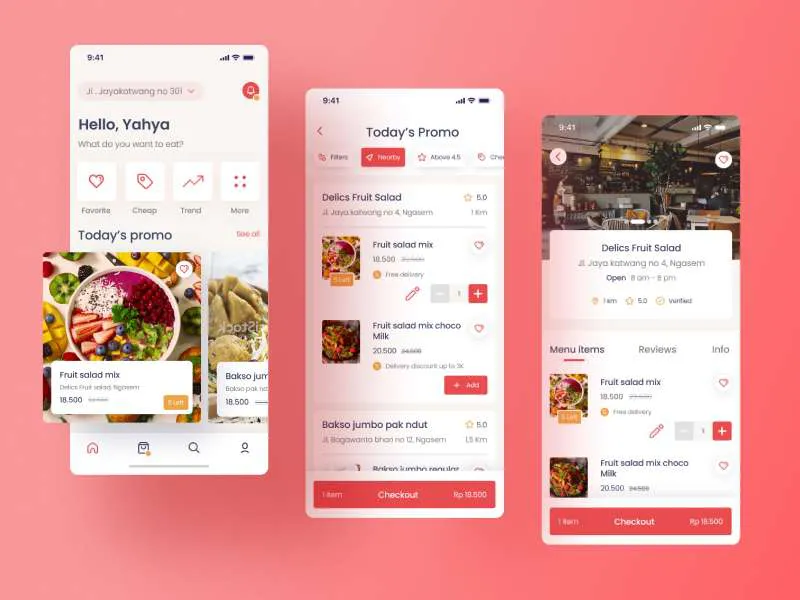 Food Ordering App for Figma and Adobe XD No 2