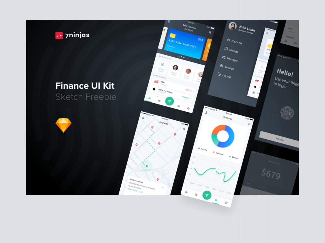 Free Finance UI Kit for Figma and Adobe XD