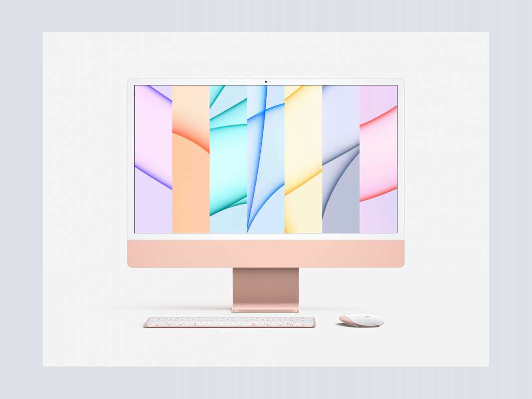 Free iMac 24-inch Mockup (2021) for Figma and Adobe XD