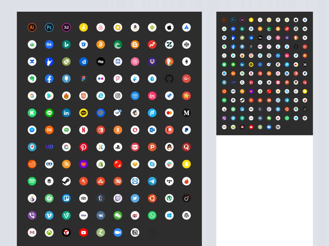 Free Social Icons for Figma and Adobe XD No 1