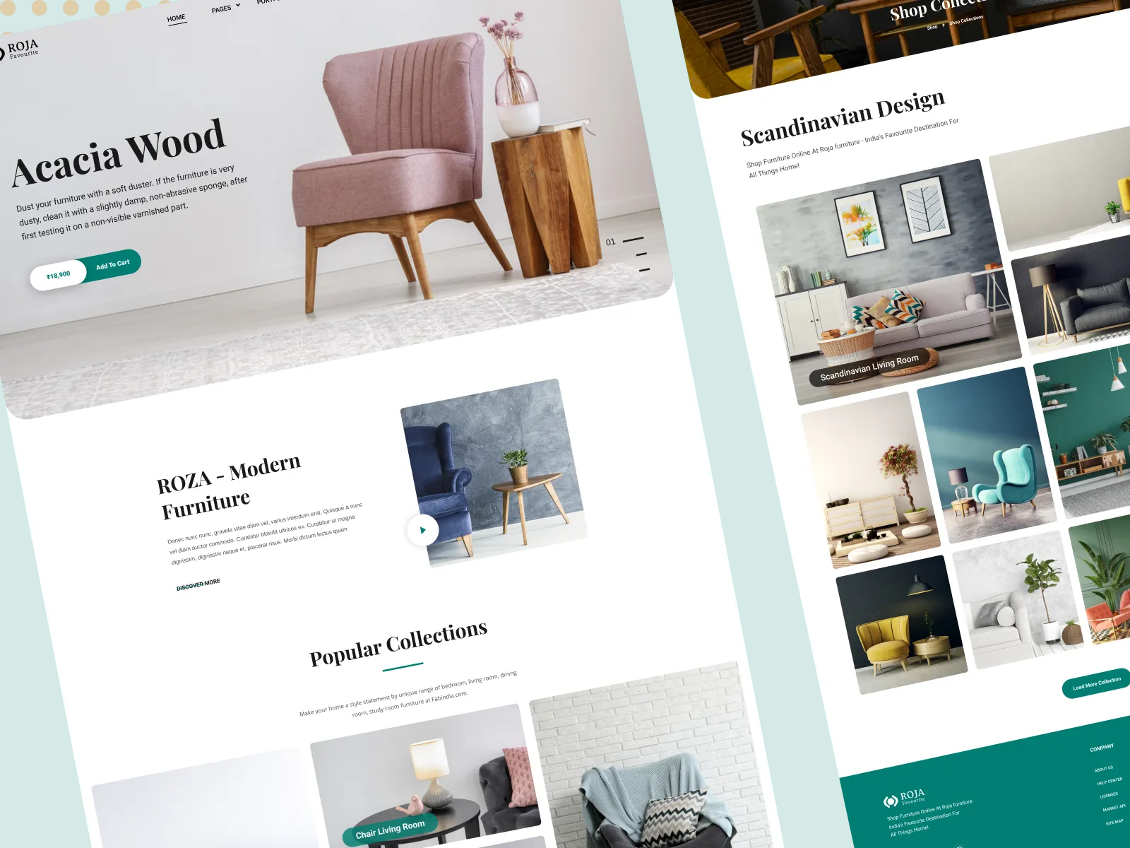 Furniture Website Design UI Concept for Figma and Adobe XD No 4