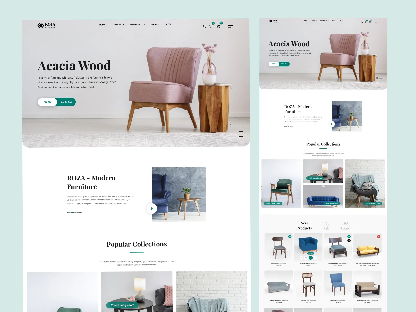 Furniture Website Design UI Concept for Figma and Adobe XD No 5