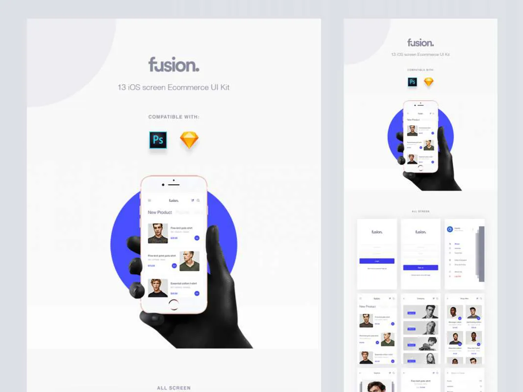 Fusion eCommerce UI Kit for Figma and Adobe XD