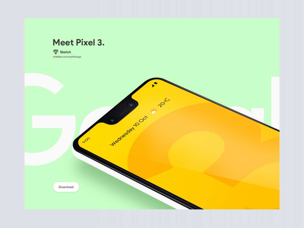 Google Pixel 3 Mockup for Figma and Adobe XD No 1