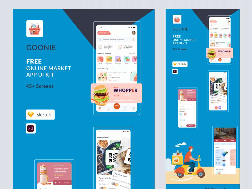 Goonie - Online Market UI Kit for Adobe XD and Sketch for Figma and Adobe XD