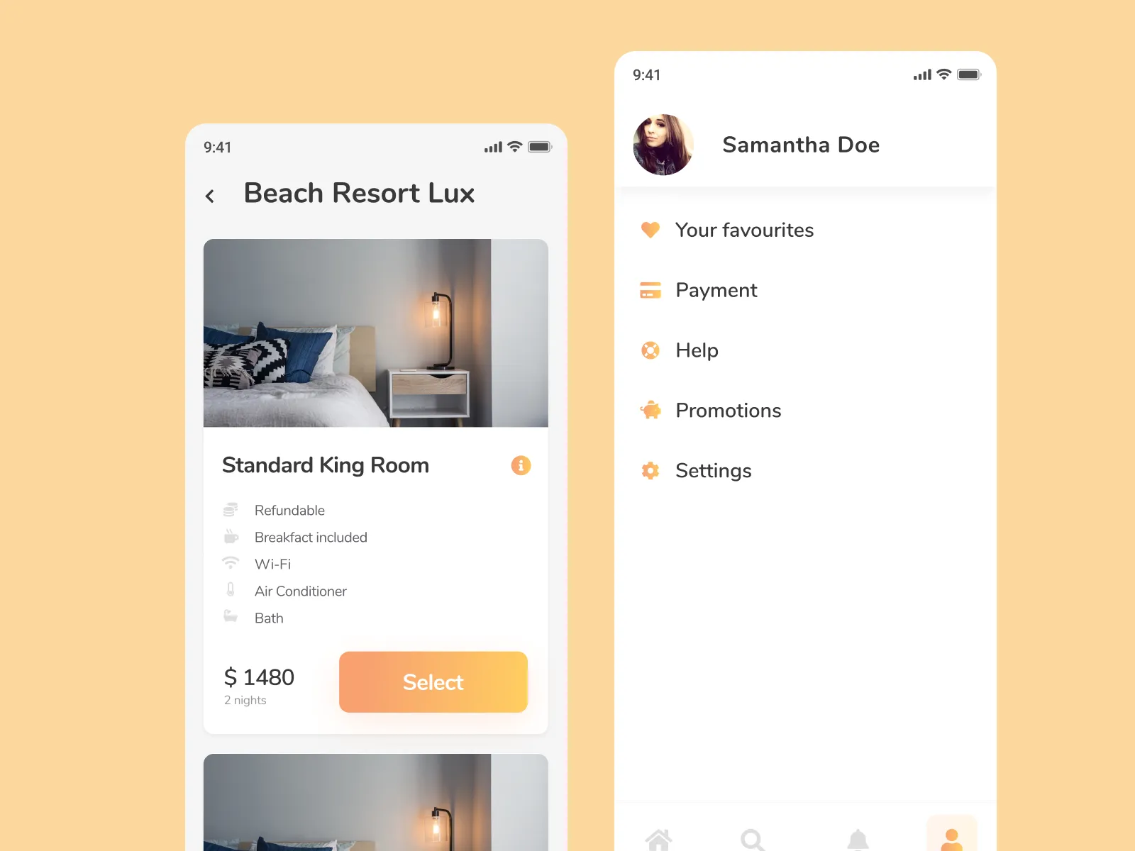Hotel Booking App Freebie For Figma And Adobe Xd