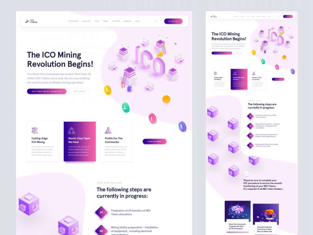 ICO and Mining Website for Figma and Adobe XD No 1