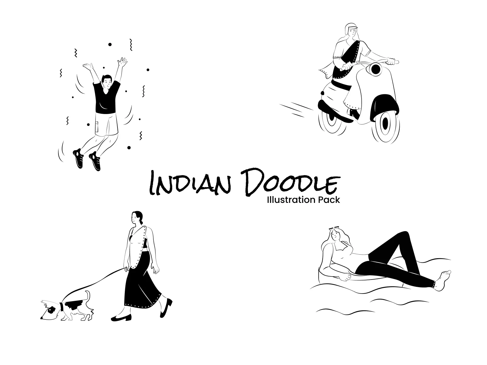 Indian Doodle Illustration Pack for Figma and Adobe XD No 5