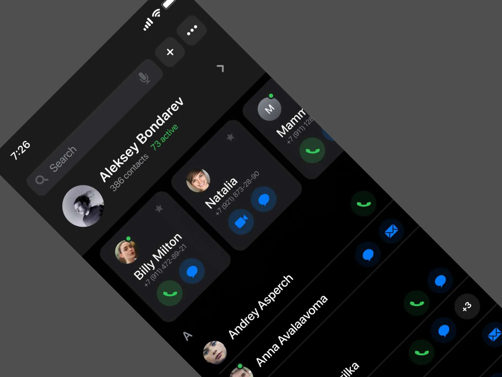 iOS Contacts Apps for Figma and Adobe XD No 2