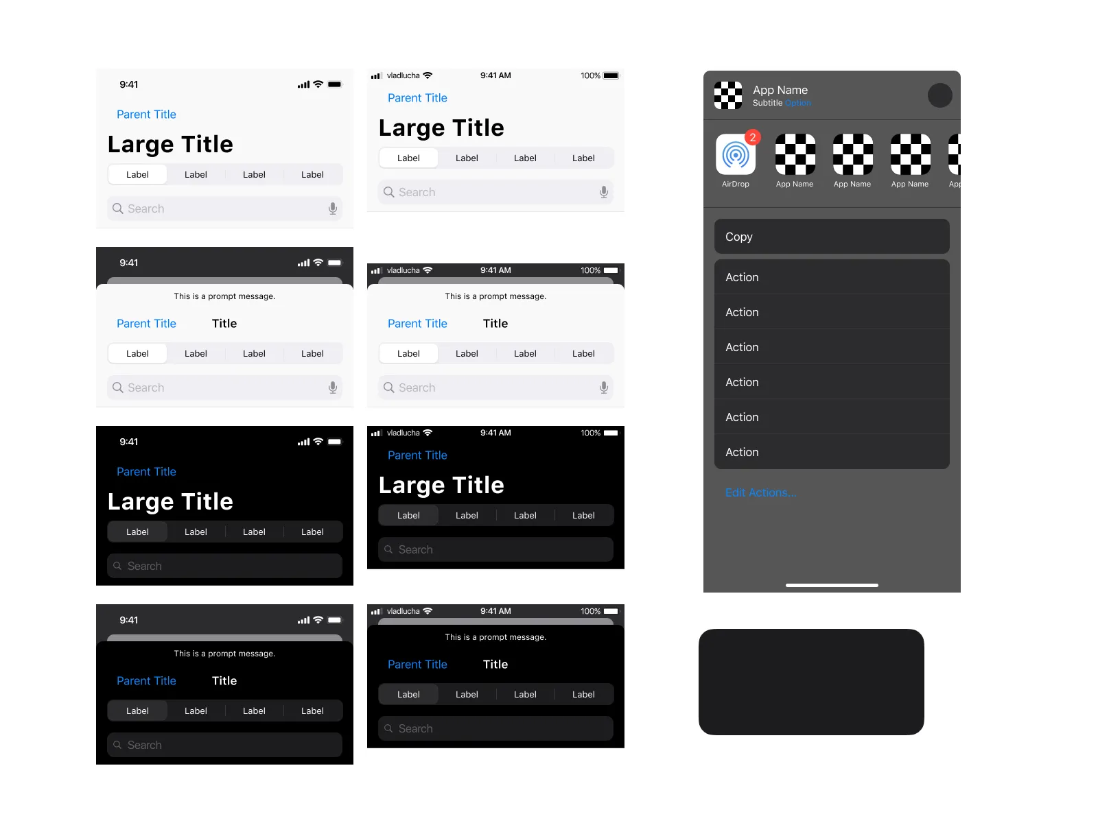 iOS Native Styles UI Kit for Figma and Adobe XD No 4
