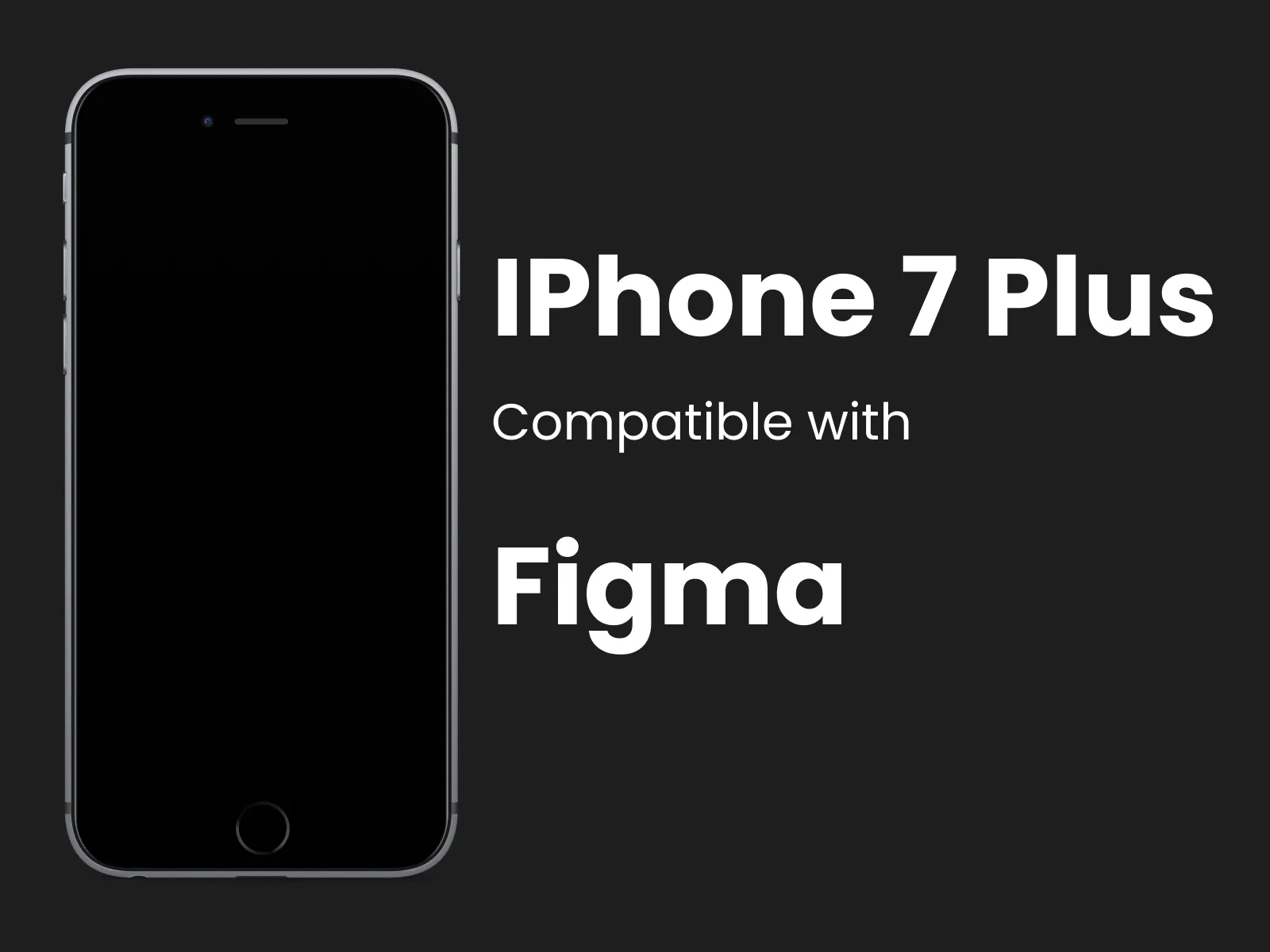 iPhone 7 Plus Black Mockup for Figma and Adobe XD No 5