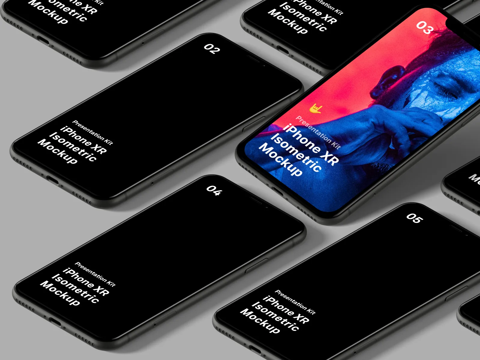 iPhone XR Isometric Mockup for Figma and Adobe XD No 2